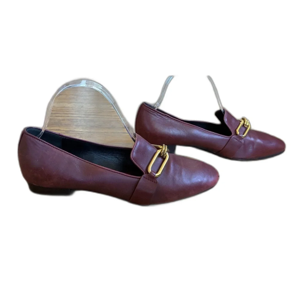Michael Kors Collection Maroon Horsebit Flat Loafer Shoes  Women's Size 37.5